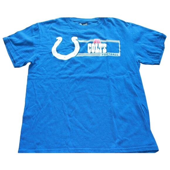 NFL Team Apparel INDIANAPOLIS COLTS Blue T-Shirt Medium Football Sportwear - Picture 1 of 4